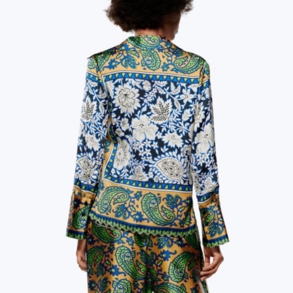 Zara Flowy Printed Shirt Small - Picture 3 of 8